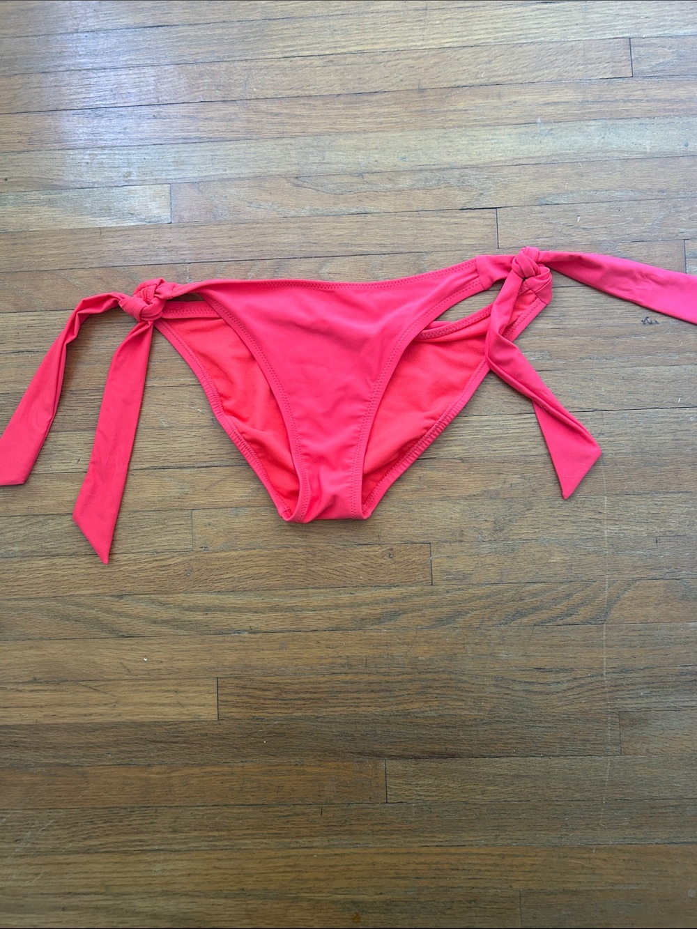 Tie-Side Bikini Bottoms - Bright Coral Pink